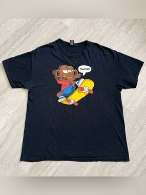 Y2K 10.Deep Swag Skateboard Graphic T Shirt Mens L Black Made in USA Streetwear